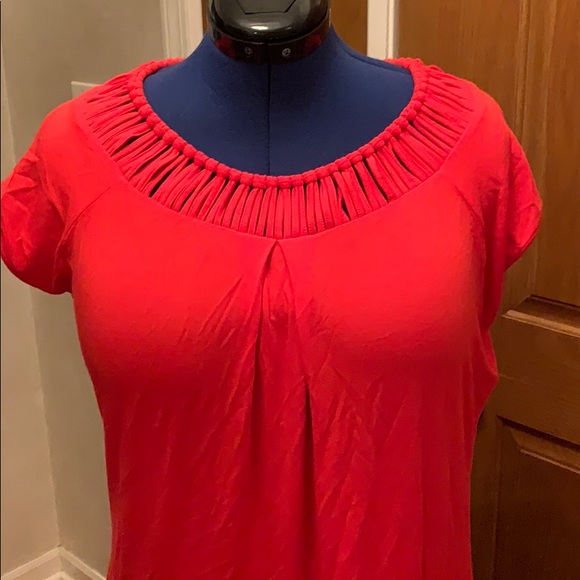 Cute Orange T-shirt like Knit Material Dress - Picture 3 of 5